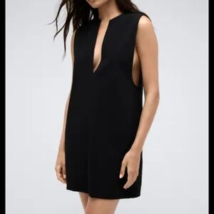 Kenneth Cole Black V-Neck Mini Dress